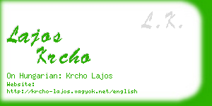 lajos krcho business card